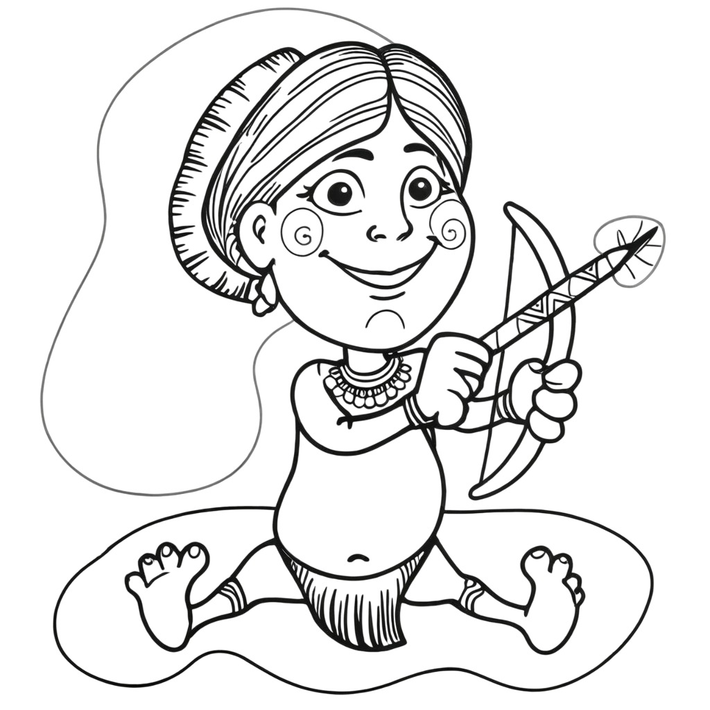 Desenho de Ofício Manual: Preparo Cuidadoso das Flechas para colorir