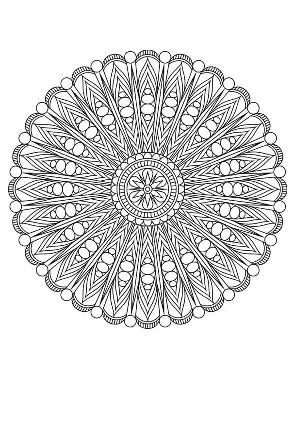 Desenho de Mandala e Grafismo Cerimonial Xinguano para colorir