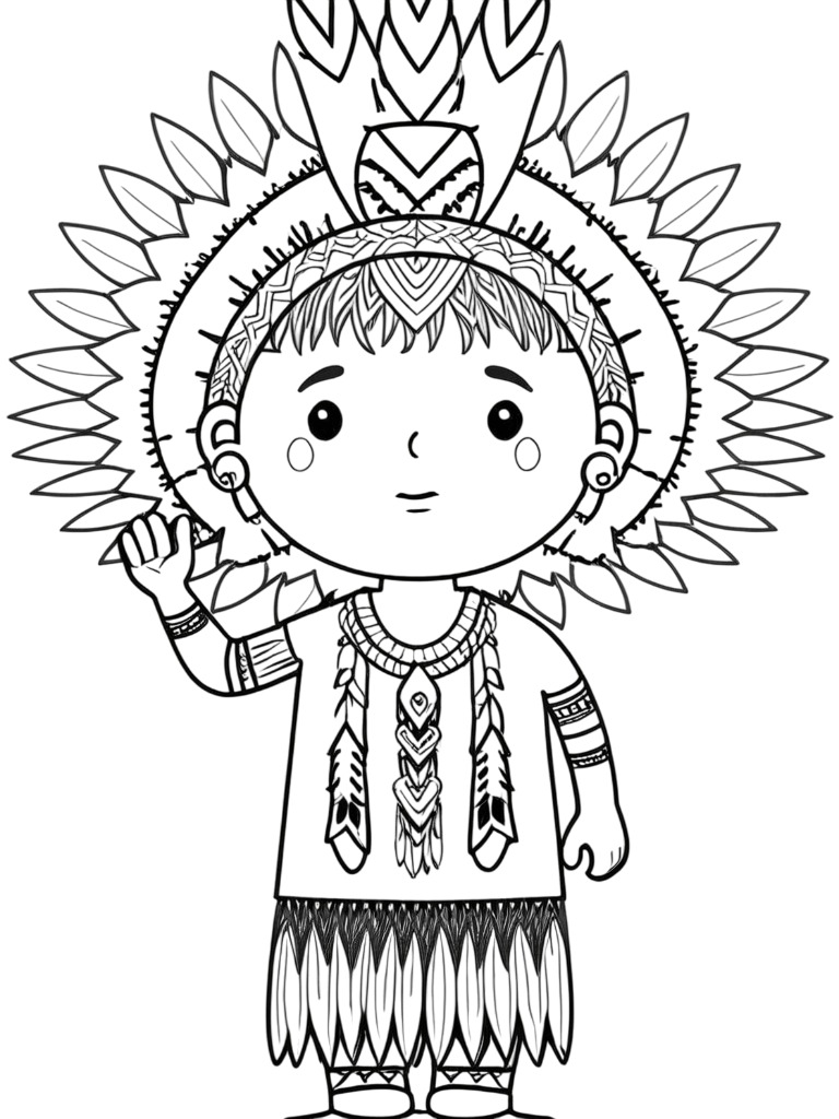 Desenho de Pequeno Aprendiz Conhecendo as Tradições para colorir